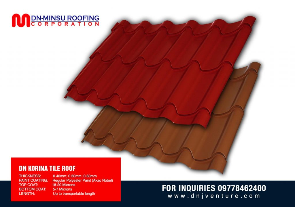 The Elegant design of DN Korina Tile Roof is best recommended for residential projects and vacation houses. This is also a simulation of clay tiles and comes out to be more economical.