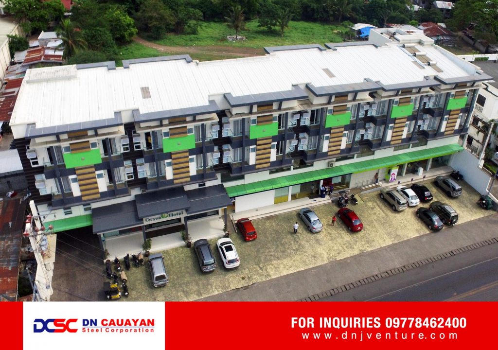 This Oryza Hotel Project located in Santiago City, Isabela is a finished project of DN Cauayan Steel Corporation using Hi Rib 1030 profile.