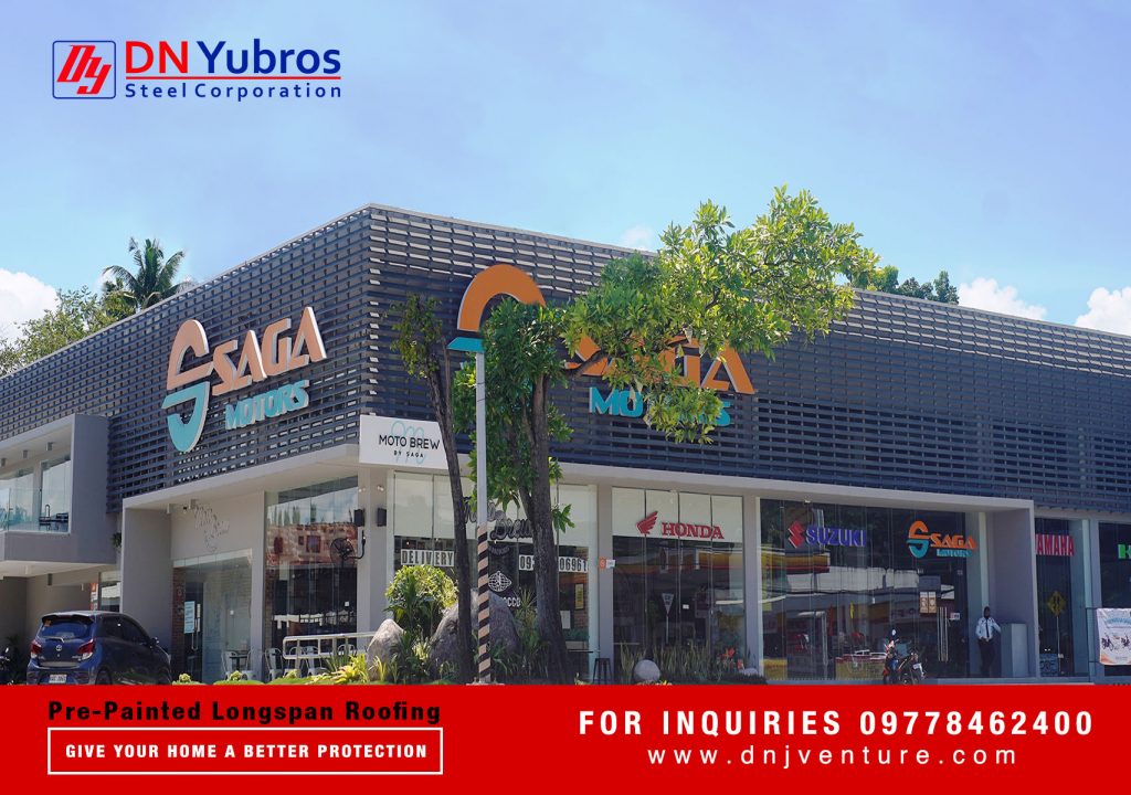 Saga Motors in Dipolog City is a finished project of DN Yubros Steel Corporation using DN Hi Rib 1030.