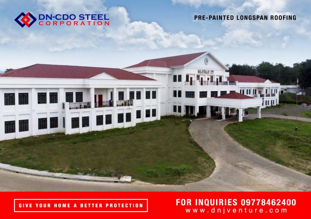 Malaybalay City Hall located in Malaybalay Bukidnon is a finished project of DN CDO Steel Corporation using DN Korina Tile Roof color wynona red.