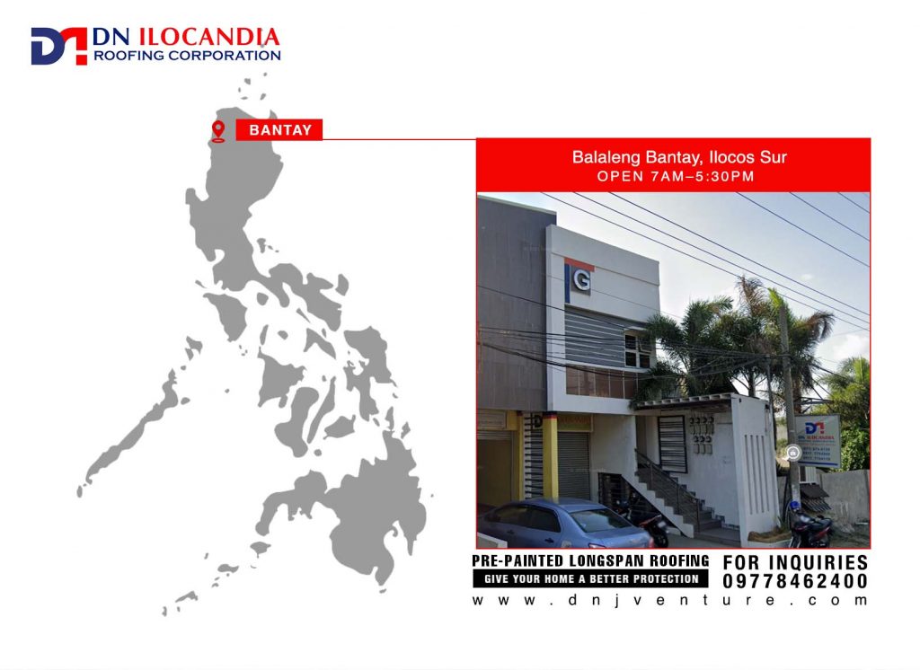 DN Ilocandia Roofing Corporation- Bantay is located at Balaleng, Bantay, Ilocos Sur. A satellite office of DN Ilocandia Roofing Corporation. You may contact us at 0977 846 2400 for inquiries.