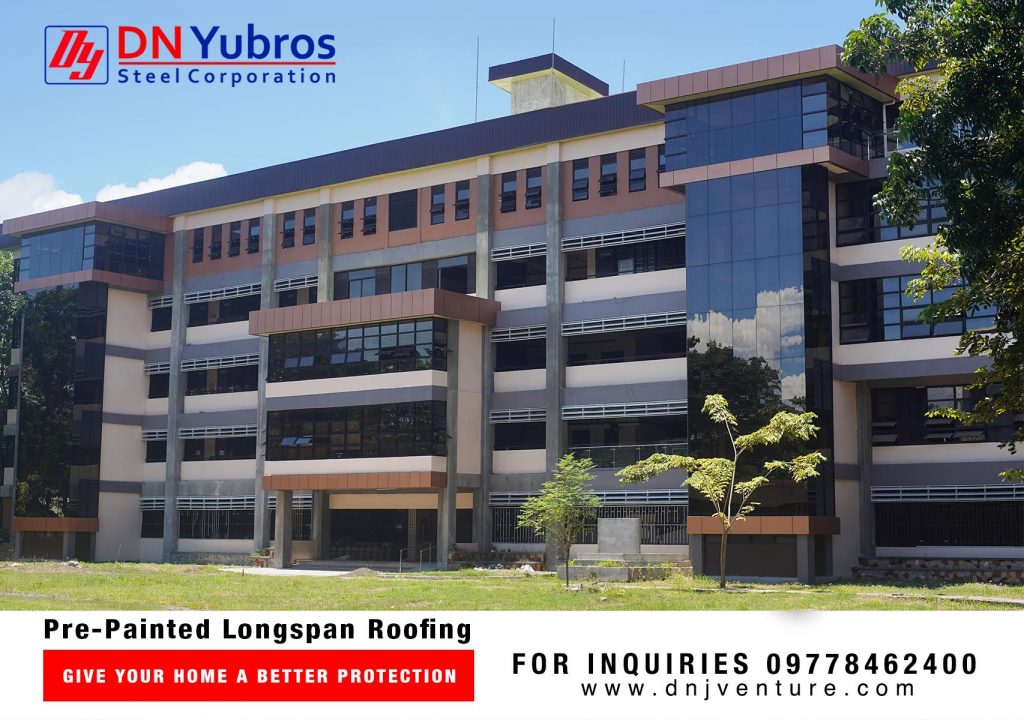 This Andres Bonifacio College High School Building is one of the finished projects of DN Yubros Steel Corporation using dn Steel Deck 995, DN Hi Rib 1030 and Spanflex 165 (Twinline).