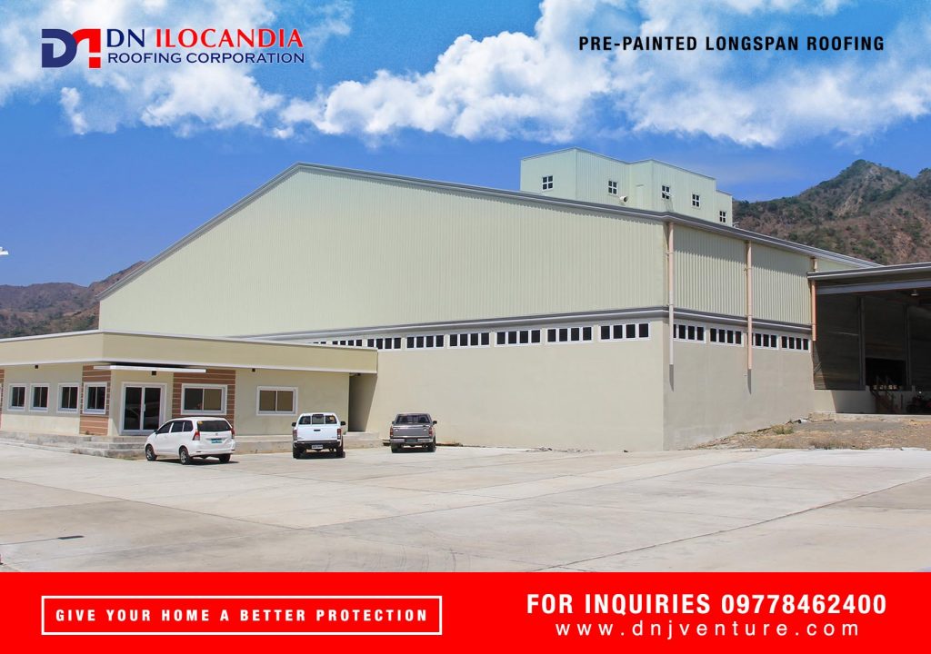 The Ilocos Feedmill Warehouse and Offices located in Brgy. Labut, Santa, Ilocos Sur is a finished project of DN Ilocandia Roofing Corporation using DN Twin Hi-Rib 950, DN Rib 25, DN Hi-Rib 1030,  Imac Skylight and Spanflex 150.
