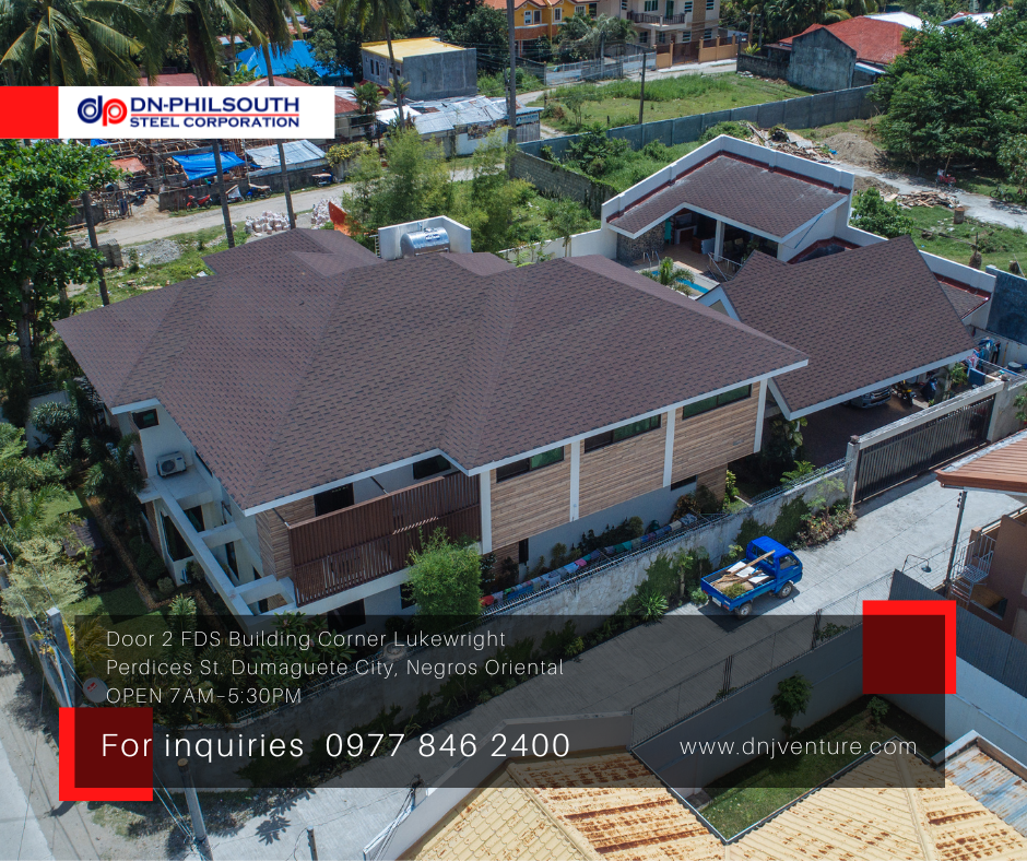 A Residential Project of Arch. Arvin Tia located in Dumaguete City is a Finished Project of DN Philsouth using Asphalt Shingles. Our Office located at Door 2 FDS Building Corner Lukewright Perdices St. Dumaguete City, Negros Oriental