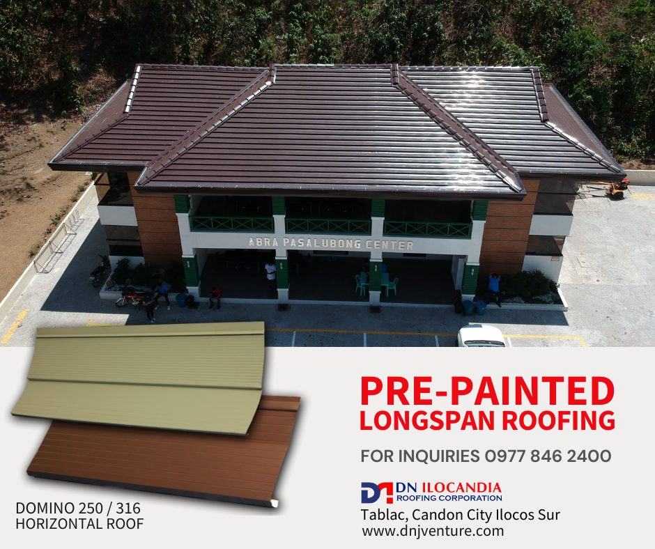 DN Domino 250 profile is best recommended for your home, vacation houses and resorts with its elegant and stylish design. This profile is available in our DN Ilocandia Roofing Corp. located at Tablac Candon City, Ilocos Sur.