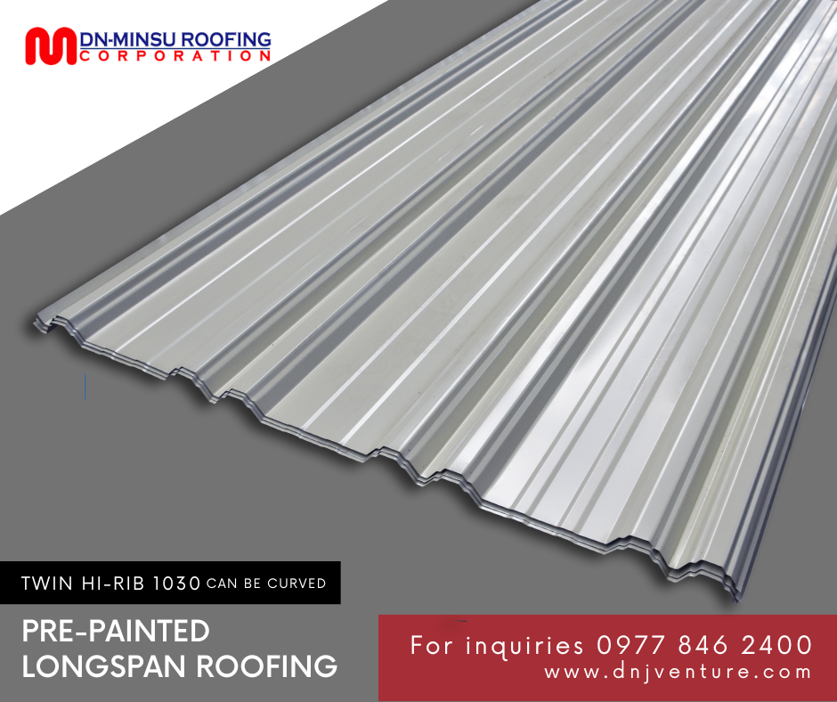 DN Twin Hi-Rib 950 profile is a fast selling profile not only in NCR but also in DN Minsu Roofing Corporation and various branches nationwide. It can also be curved and applicable both to residential and commercial structures.