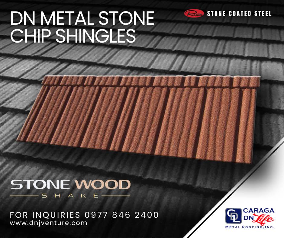 One of the designs of DN Metal Stone Chip Shingles is Stonewood Shake. Thanks to its premium woodgrain design. Stonewood Shake adds natural & elegant appearance on your house.