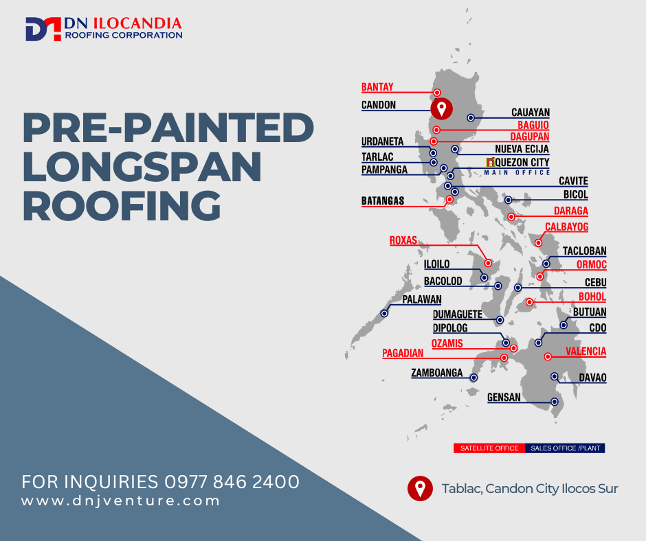 DN Ilocandia Roofing Corporation is located Tablac Candon City, Ilocos Sur. You may contact us at 0977 846 2400 for inquiries.