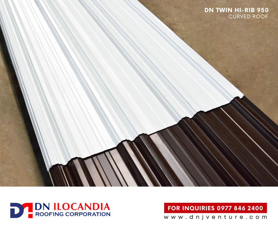 DN Steel's Hi-Rib 1030 profile which can also be curved are applicable both to residential and commercial structures. Available in DN Ilocandia Roofing Corporation and various branches nationwide.