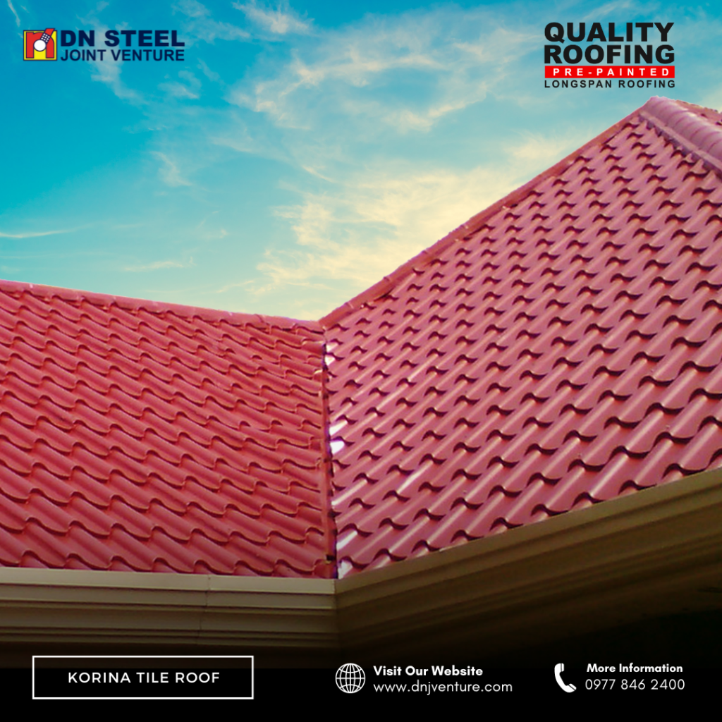 DN Korina Tile Roofs are best suited for residential applications. Its elegant profile makes it the ideal choice for designers, developers, and end users alike. To know more about our products and services, give us a call at 0977 846 2400.